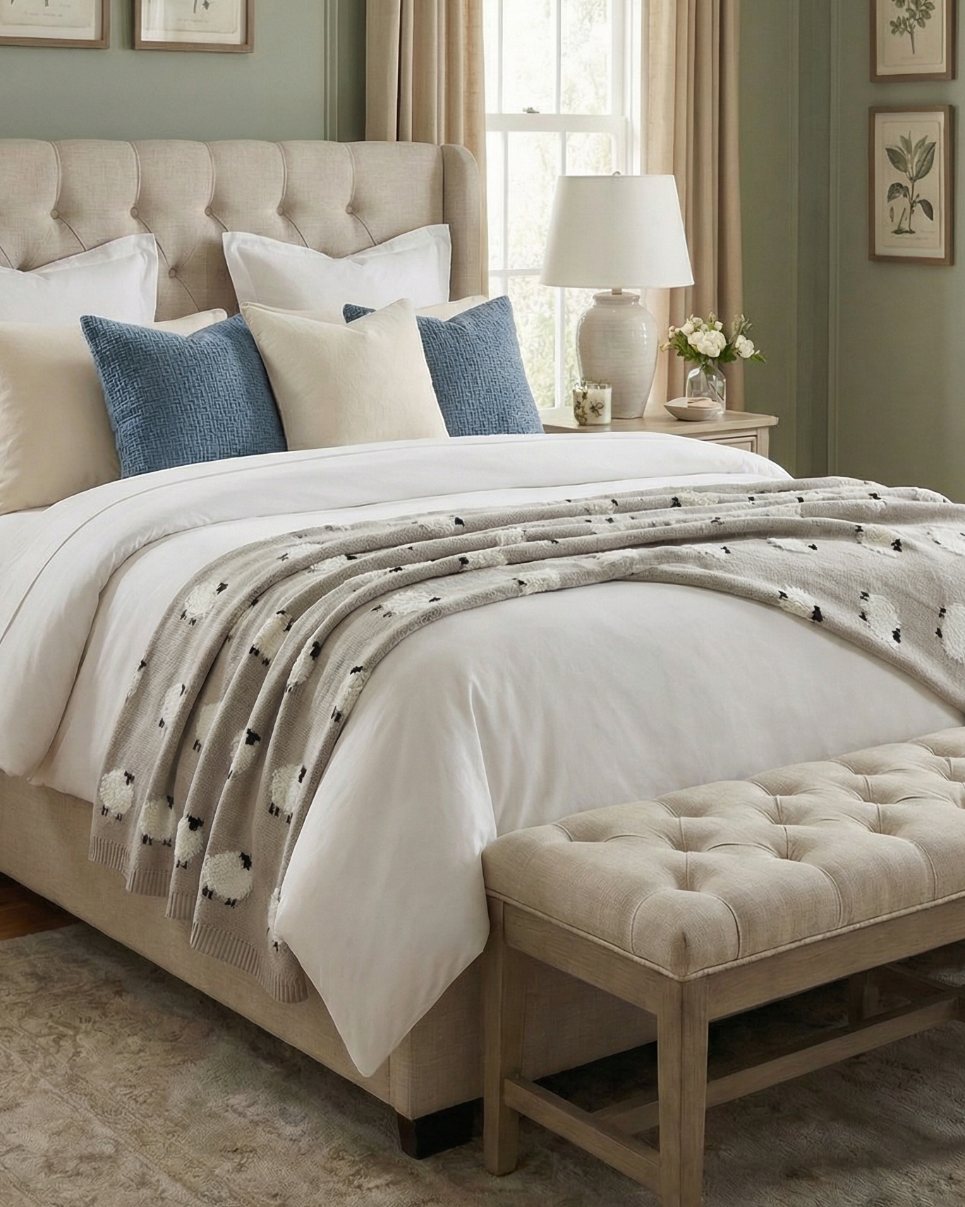 Counting Sheep Cotton Throw