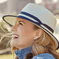 Canopy Bay by Deborah Hutton Windsor Fedora - Ivory/Navy