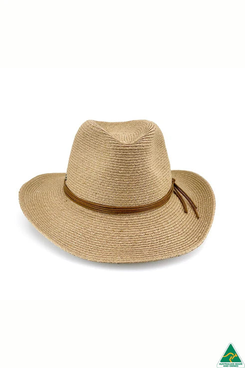 Brampton Raffia Fedora - Natural
