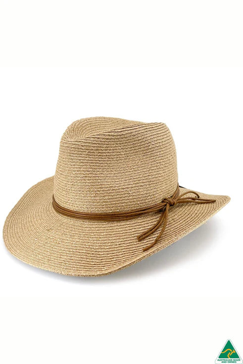 Brampton Raffia Fedora - Natural