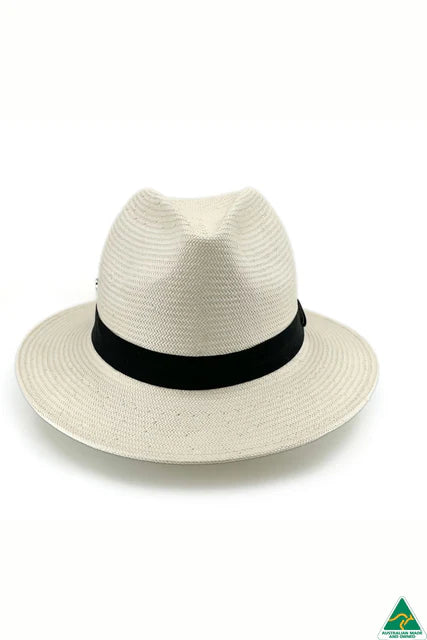 Clarence Glazed Straw Fedora - Ivory