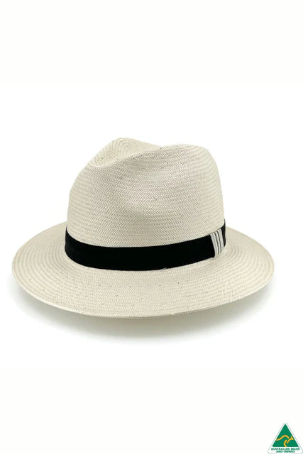 Clarence Glazed Straw Fedora - Ivory