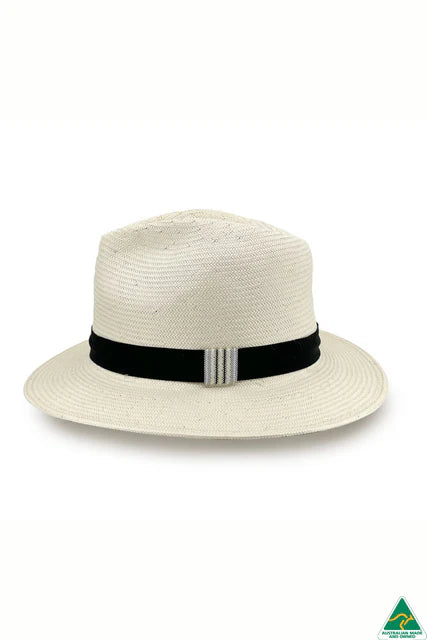 Clarence Glazed Straw Fedora - Ivory