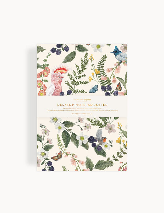 Desktop Jotter Notepad - Pink Cockatoo