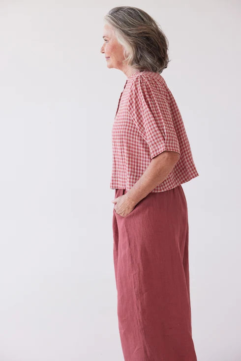 Eva's Sunday Loretta Reversible Top - Burnt Sienna Gingham