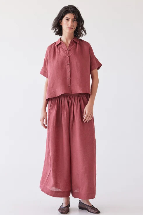 Eva's Sunday Lumi Collared Shirt - Burnt Sienna