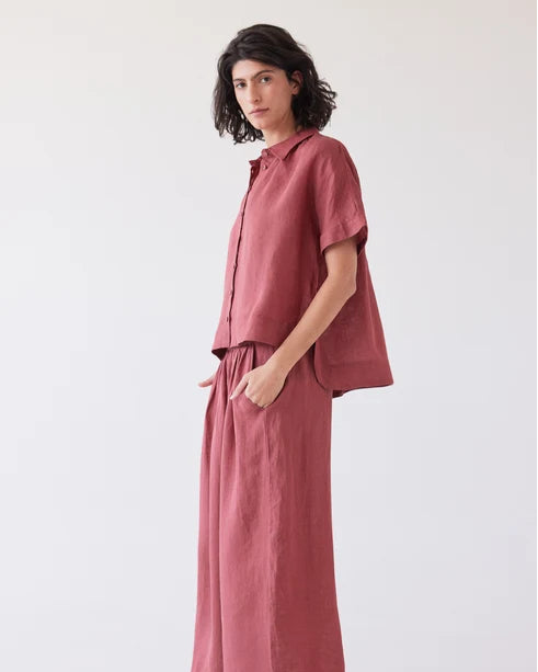 Eva's Sunday Lumi Collared Shirt - Burnt Sienna