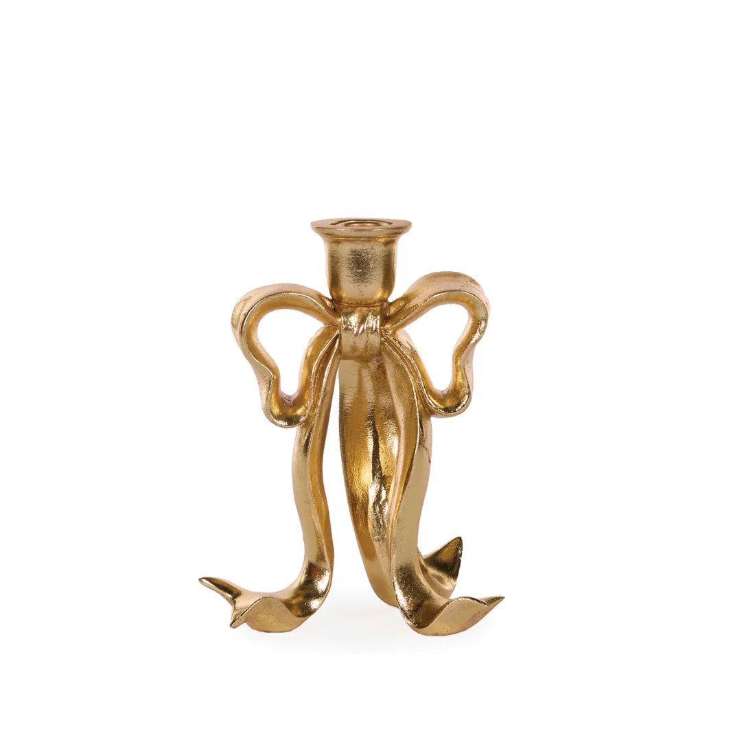 Gold Bow Candle Holder