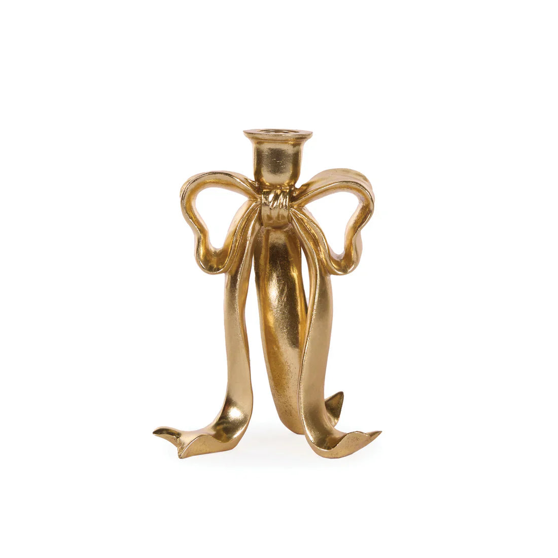 Gold Bow Candle Holder