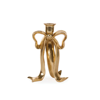 Gold Bow Candle Holder