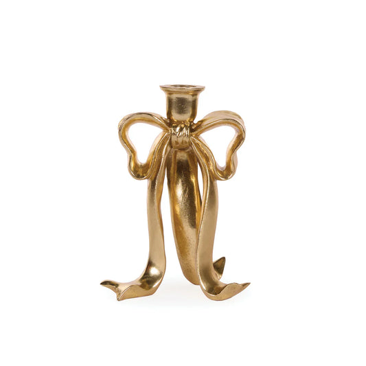 Gold Bow Candle Holder