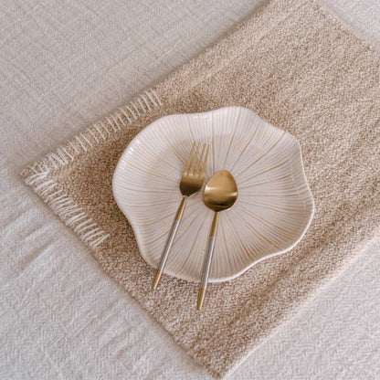 Zayra Placemat - Natural with Ivory Hand Stitch