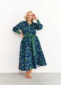 Liv & Milly Eden Flower Dress - Navy/Green