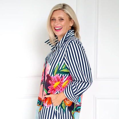 Frida Shirt Dress | Navy