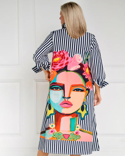 Frida Shirt Dress | Navy