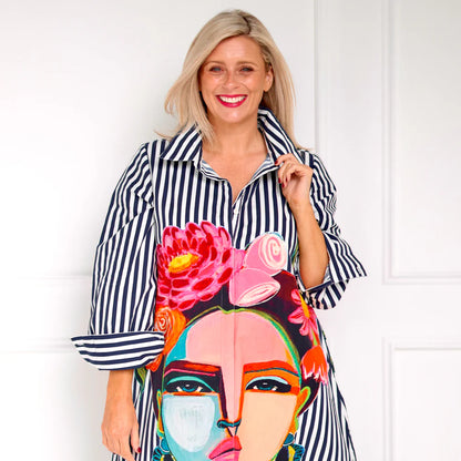 Frida Shirt Dress | Navy