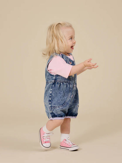 Goldie+Ace Nina Pastel Petals Denim Romper