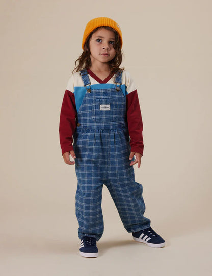 Goldie + Ace Austin Denim Overalls | Blue Check