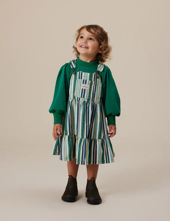 Goldie + Ace Eden Embroidered Puff Long Sleeve Top | Bottle Green