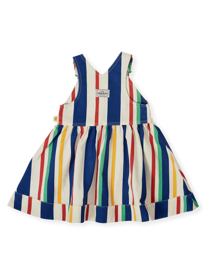 Goldie+Ace 90's Bold Stripe Heidi Denim Pinafore Dress