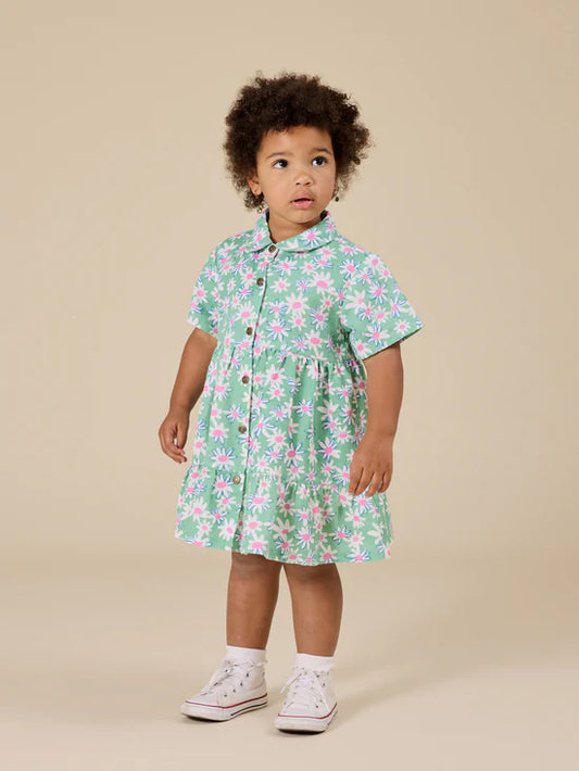 Goldie+Ace Daisy Patch Monica Dress - Moss Green