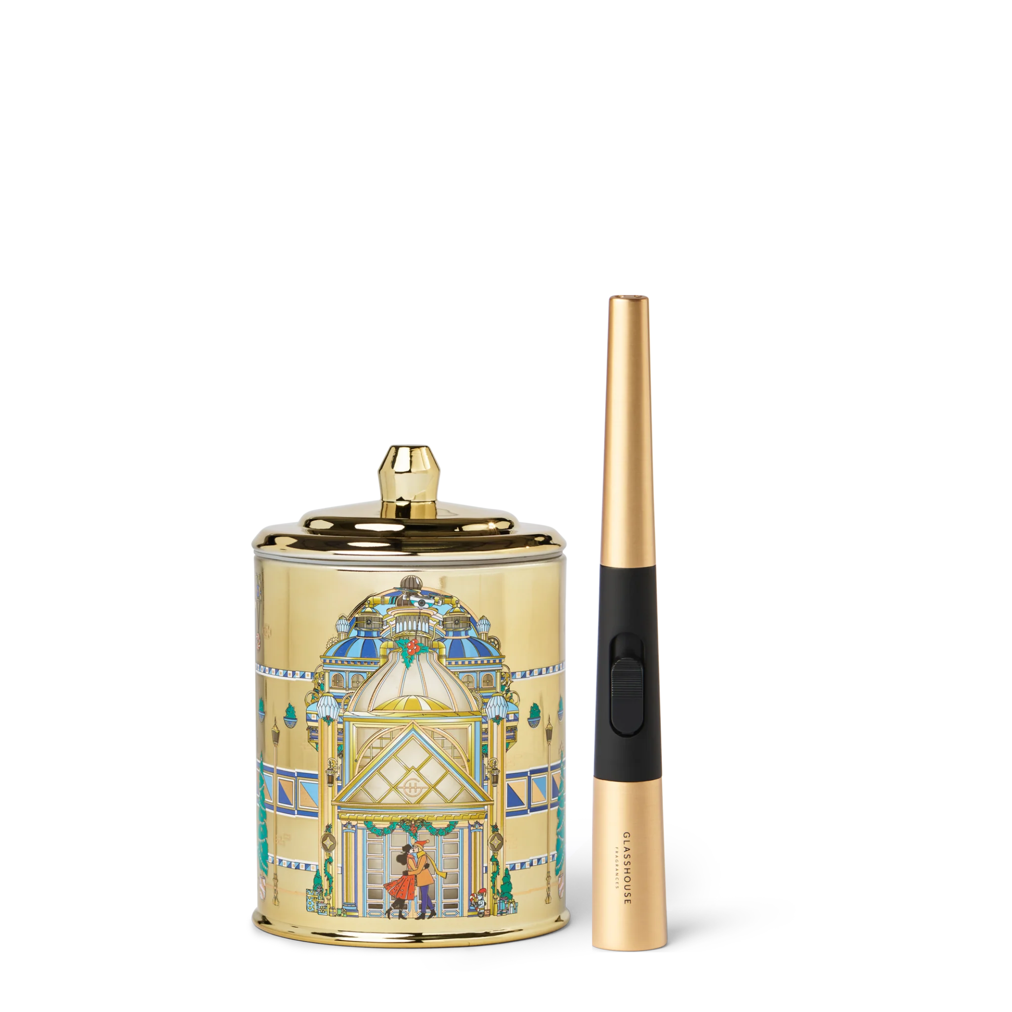 Glasshouse Midnight In Milan 380g Soy Candle & Arc Wand Lighter