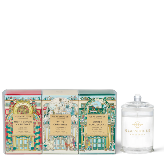 Glasshouse Christmas Trio Candles - 3x 60g