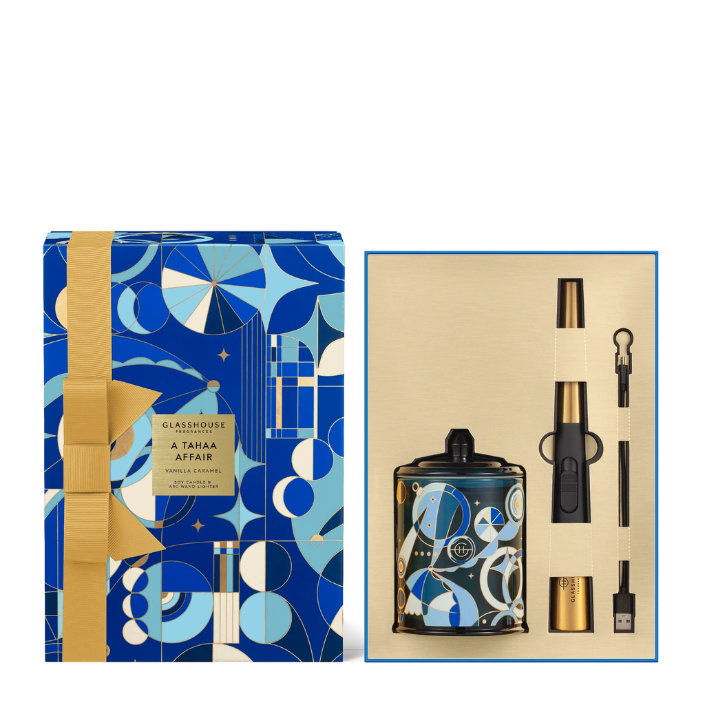Glasshouse A Tahaa Affair 380g Soy Candle & Arc Wand Lighter Gift Set