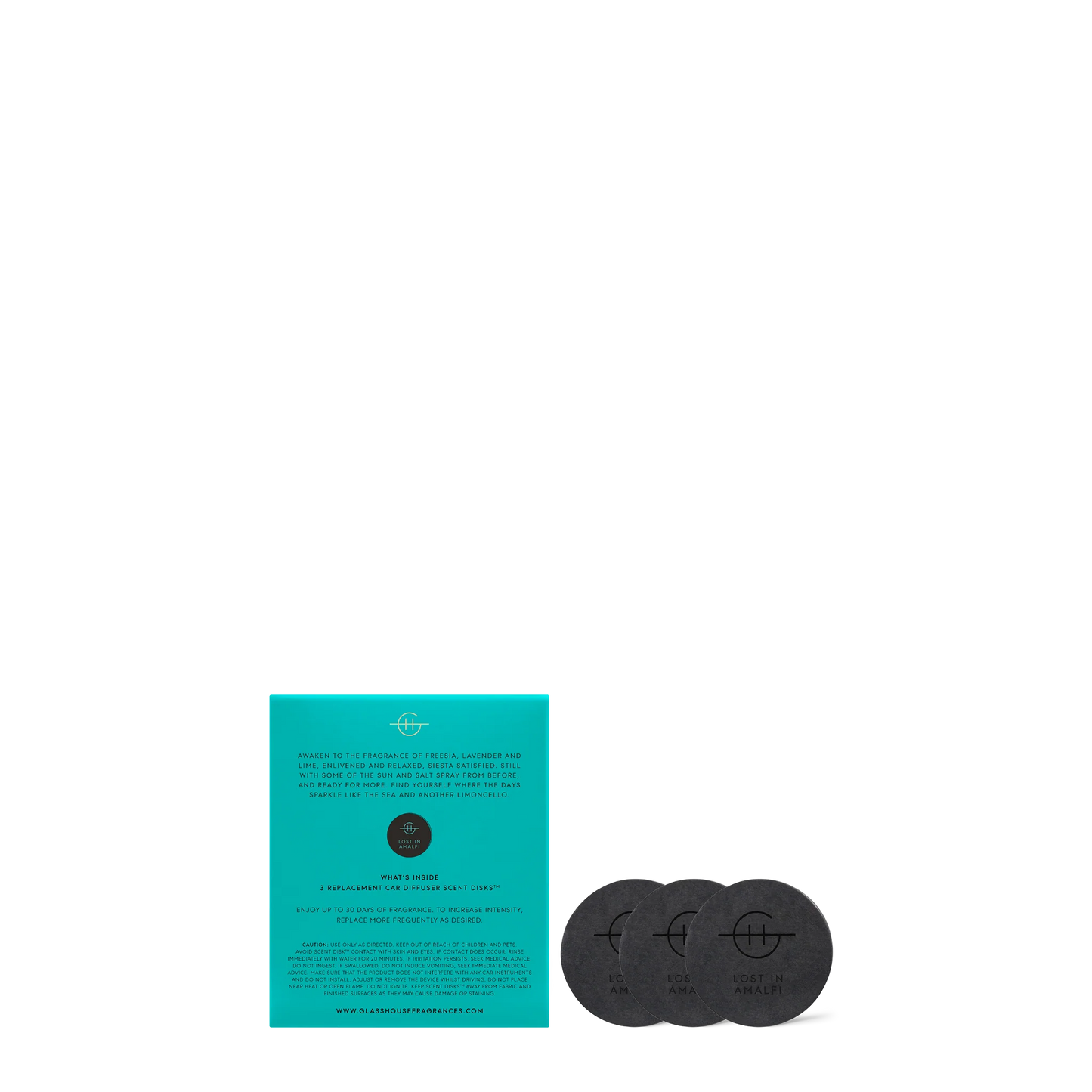 Glasshouse Lost in Amalfi- Car Diffuser Replacement Disks