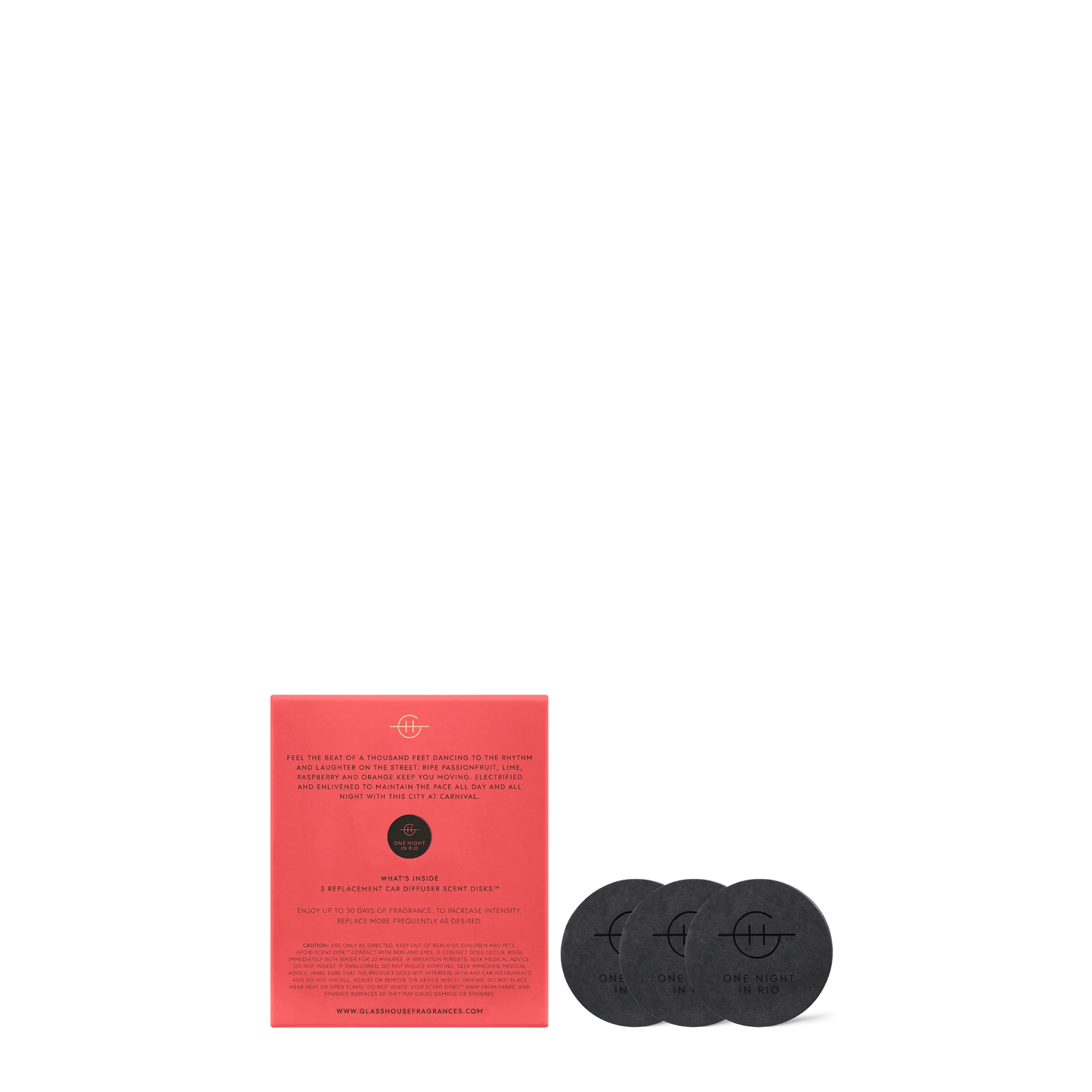 Glasshouse One Night in Rio- Car Diffuser Replacement Disks