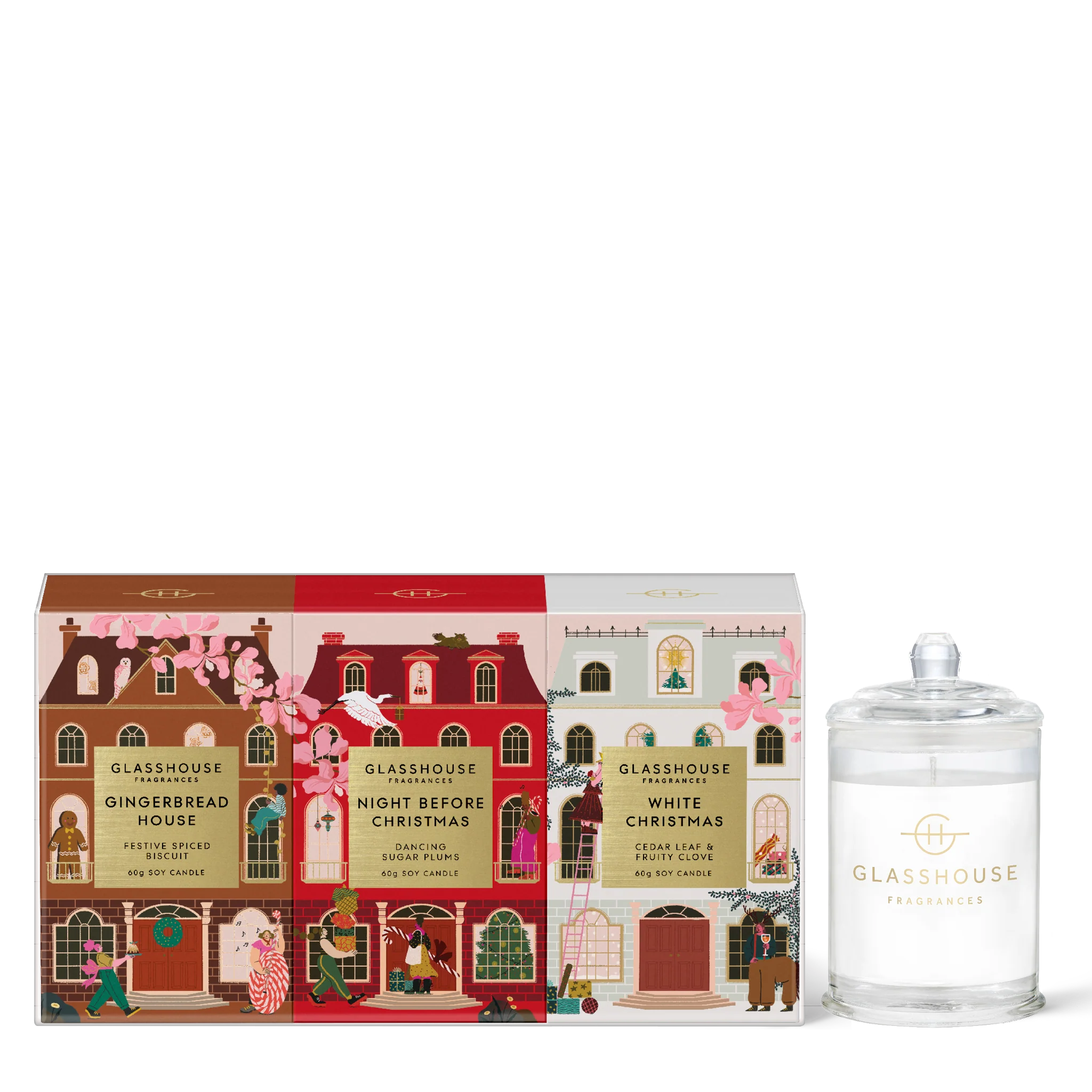 Glasshouse Christmas Trio 60g Candles The Lemon House