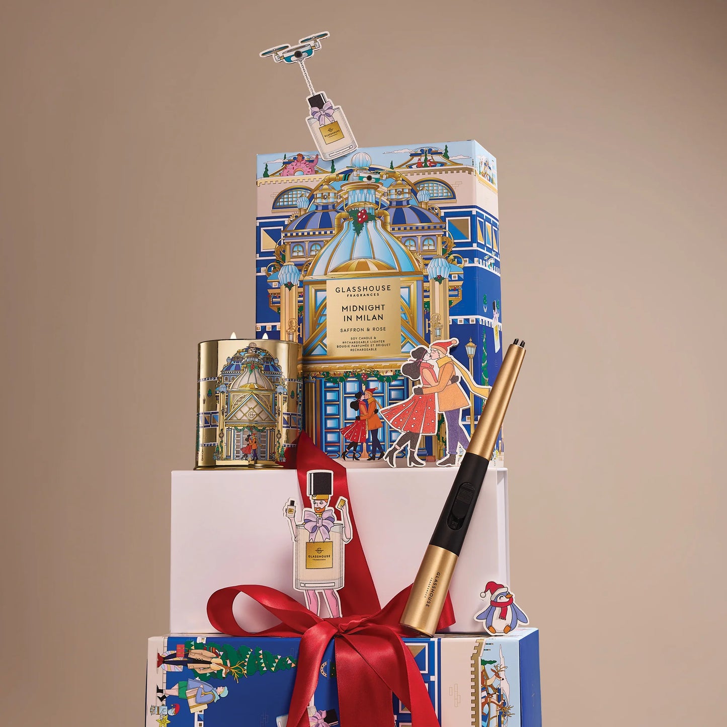 Glasshouse Midnight In Milan 380g Soy Candle & Arc Wand Lighter