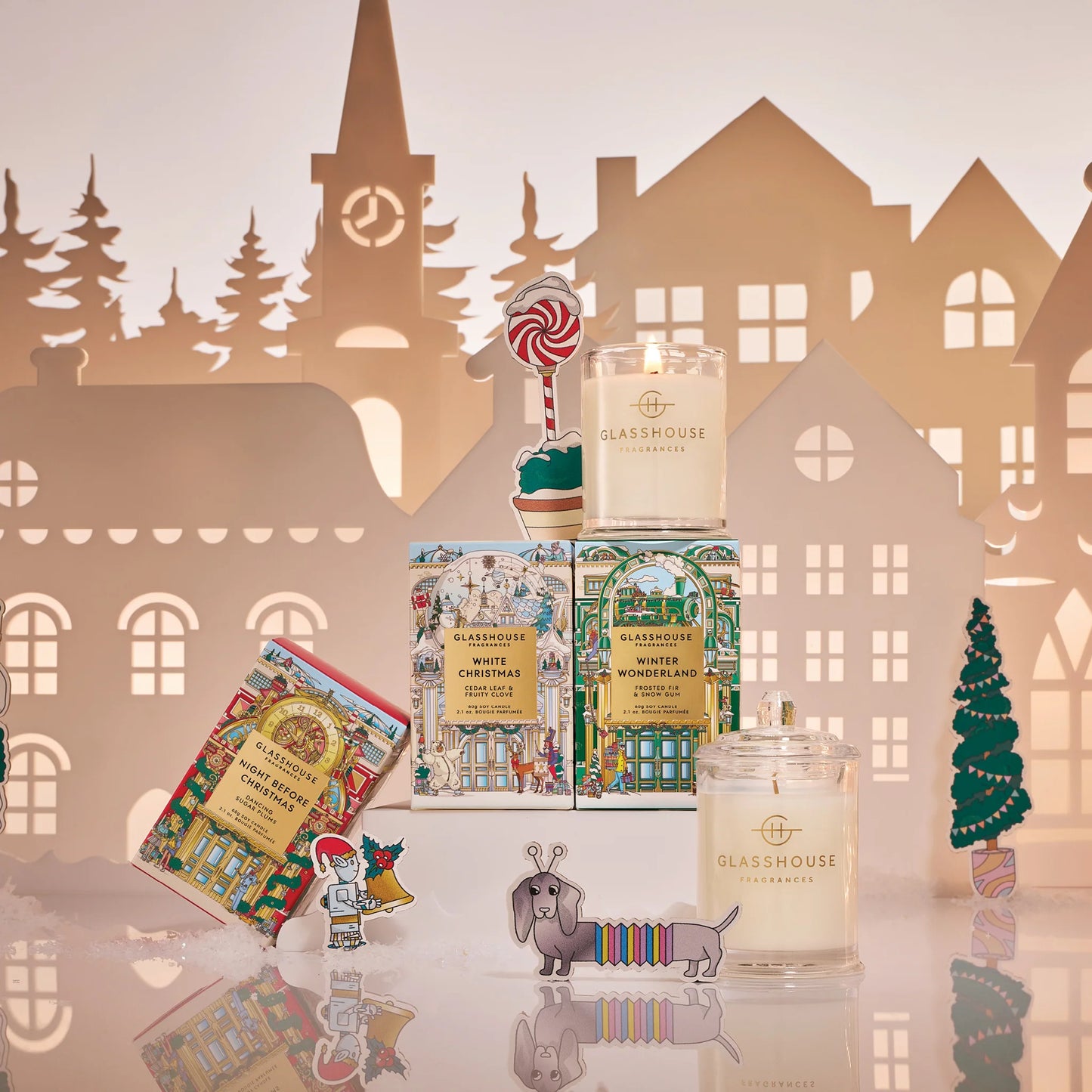 Glasshouse Christmas Trio Candles - 3x 60g
