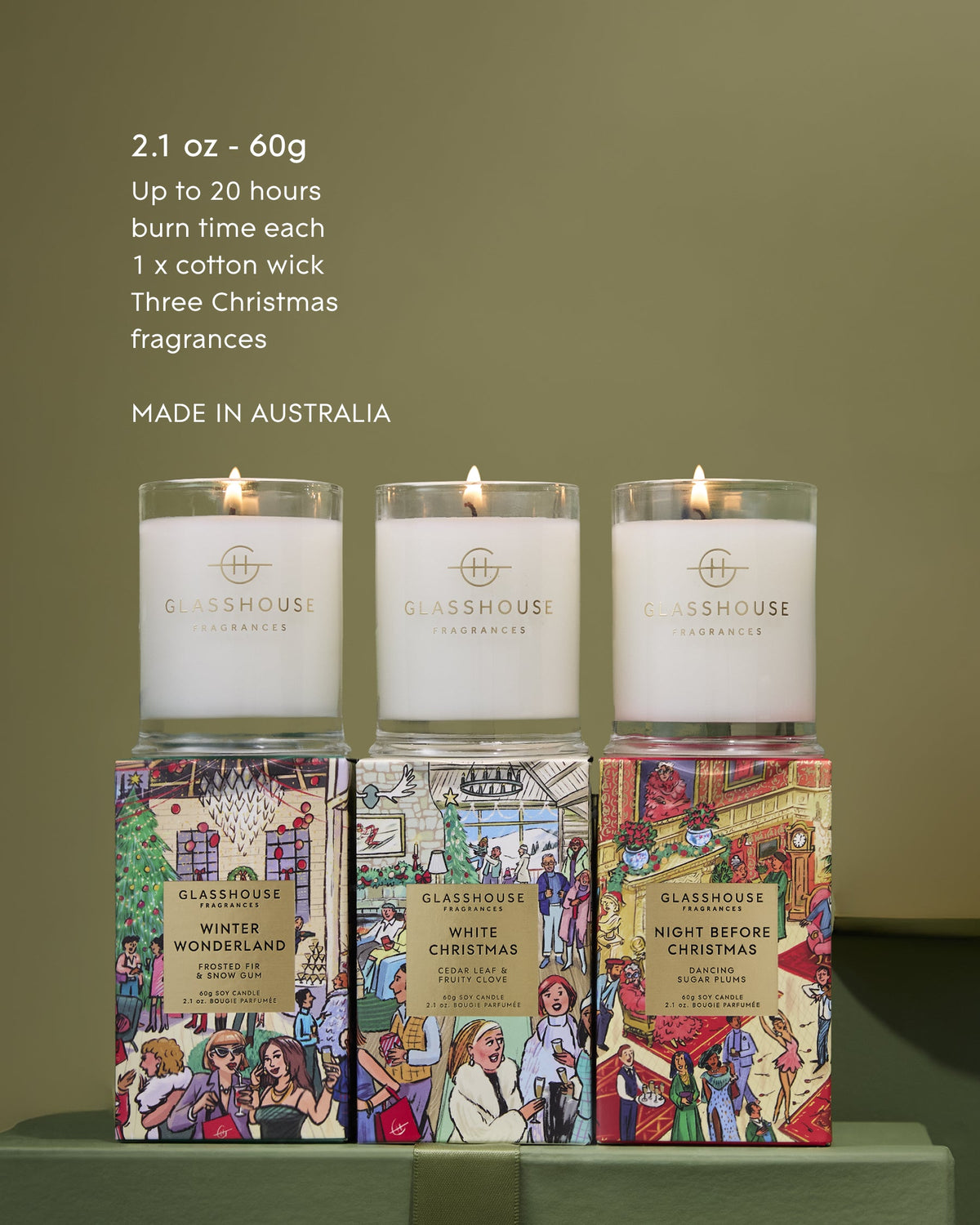Christmas Trio 3 x 60g Candle Gift Set - 2026 Christmas collection, image 2