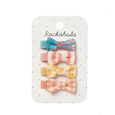 Floral Mini Bow Clip Set