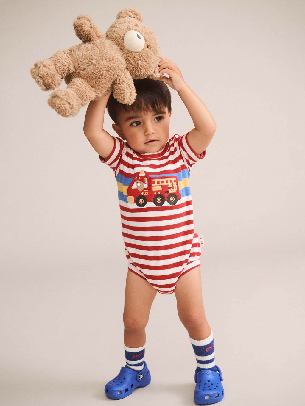 Huxbaby Fireman Hux Stripe Romper
