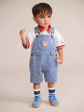 Huxbaby Cobalt Stripe Carpenter Shortall