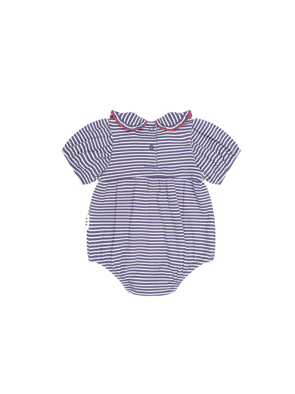 Huxbaby Ink Stripe Rib Collar Romper