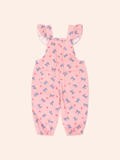 Huxbaby Hearts And Bows Frill Overalls