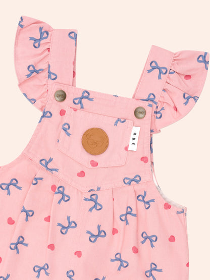 Huxbaby Hearts And Bows Frill Overalls