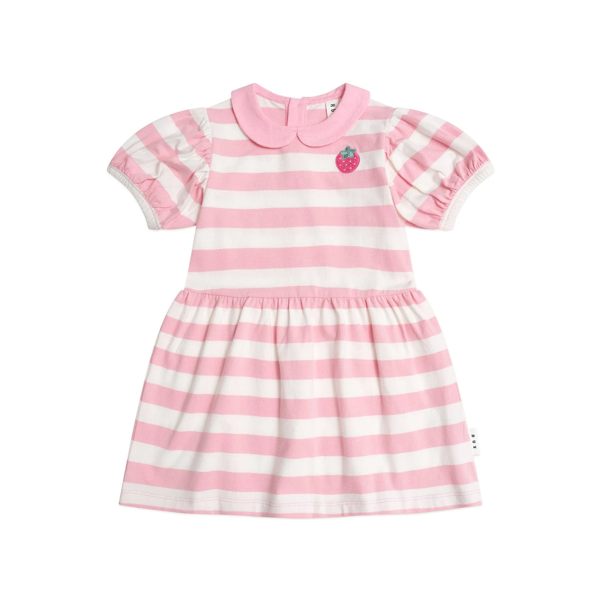 Huxbaby Strawberry Stripe Puff Sleeve Dress