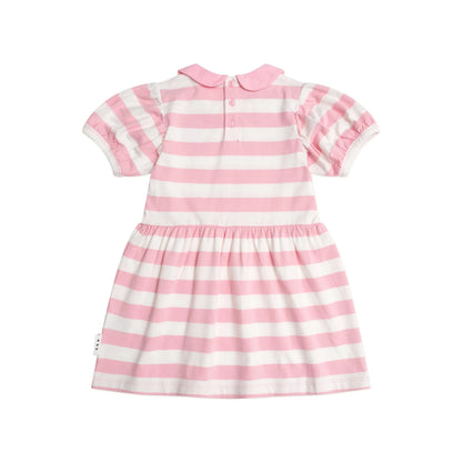 Huxbaby Strawberry Stripe Puff Sleeve Dress