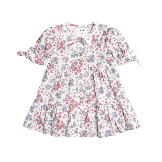 Huxbaby Strawberry Garden Tiered Smock Dress