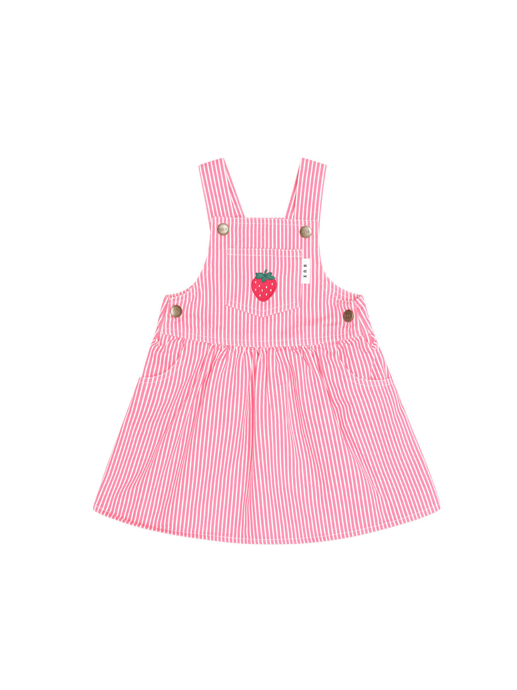Huxbaby Strawberry Emb Stripe Pinafore