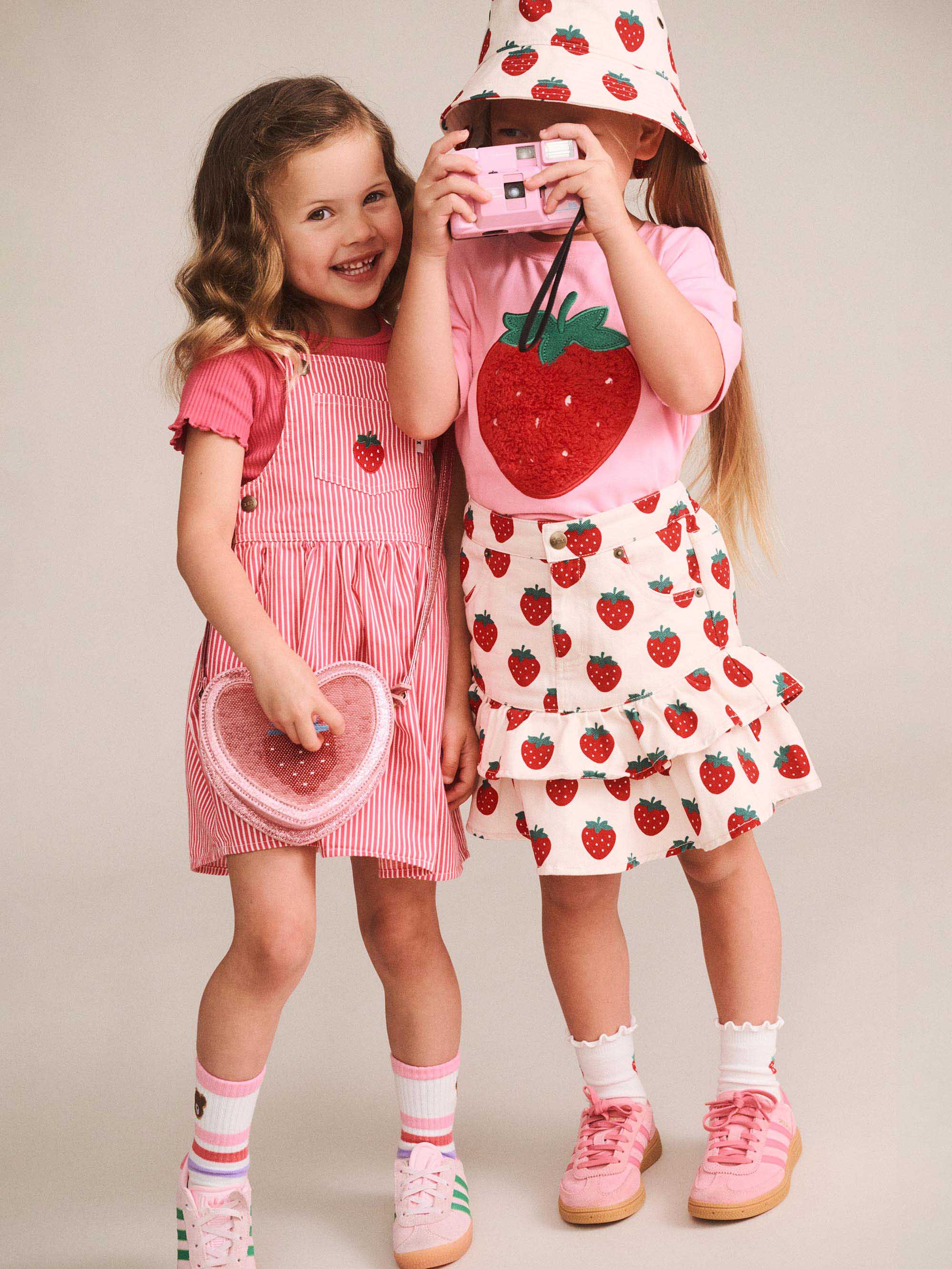 Huxbaby Strawberry Emb Stripe Pinafore