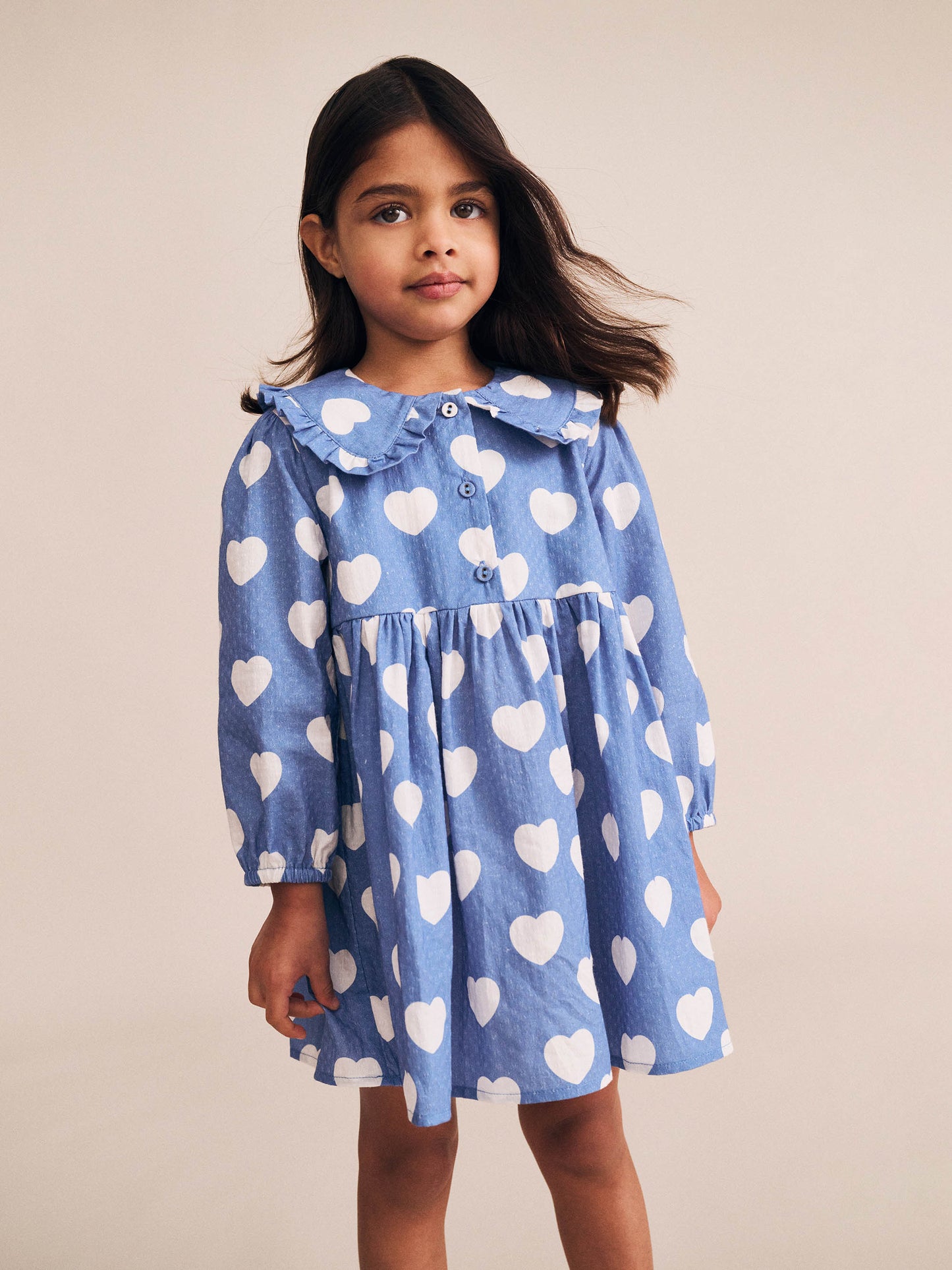 Huxbaby Frill Heart Collar Dress
