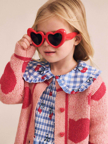 Huxbaby Cherry Gingham Shirred Dress