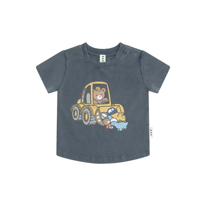 Huxbaby Digger Hux T-Shirt | Washed Navy
