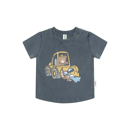 Huxbaby Digger Hux T-Shirt | Washed Navy