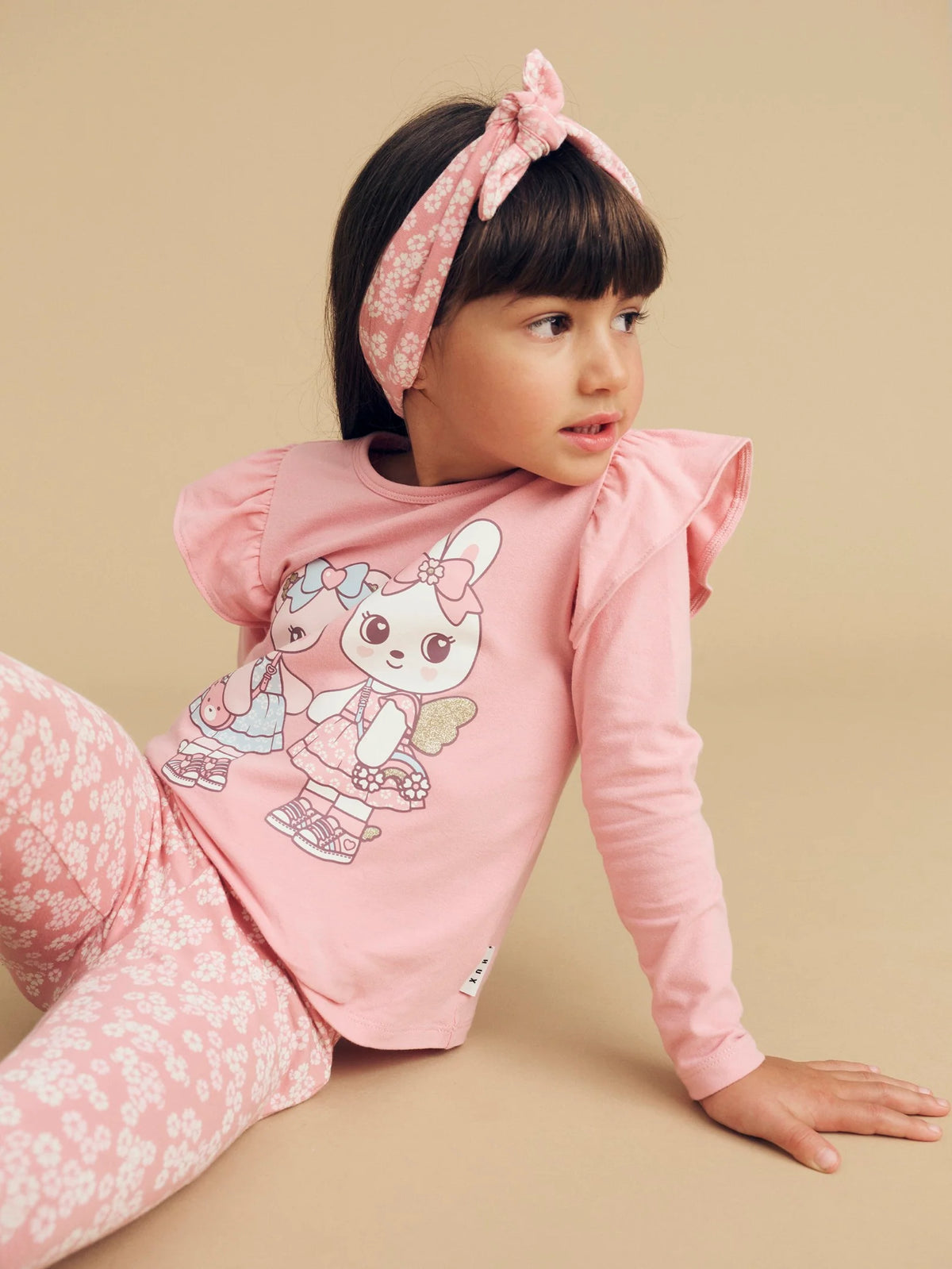 Huxbaby Fairy Friends Frill Top - Dusty Rose